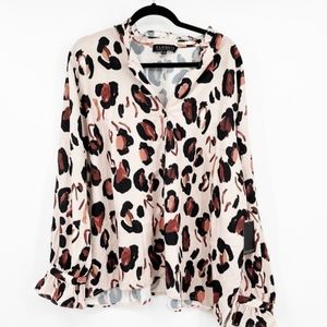 Eloquii animal print blouse Size 24